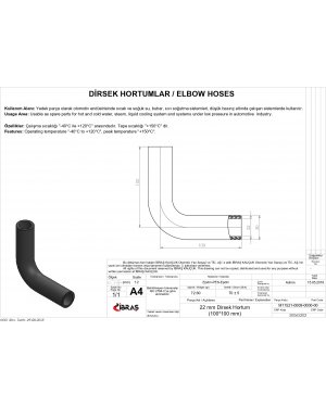 22mm 10cm x 10cm DİRSEK HORTUMU