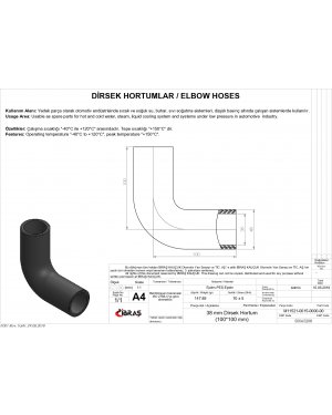 38mm 10cm x 10cm DİRSEK HORTUMU