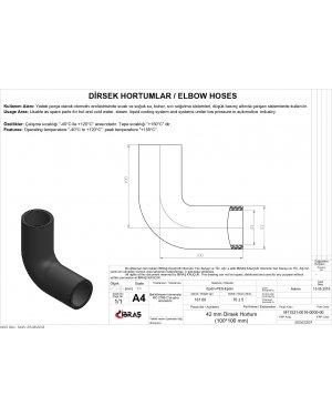 42mm 10cm x 10cm DİRSEK HORTUMU